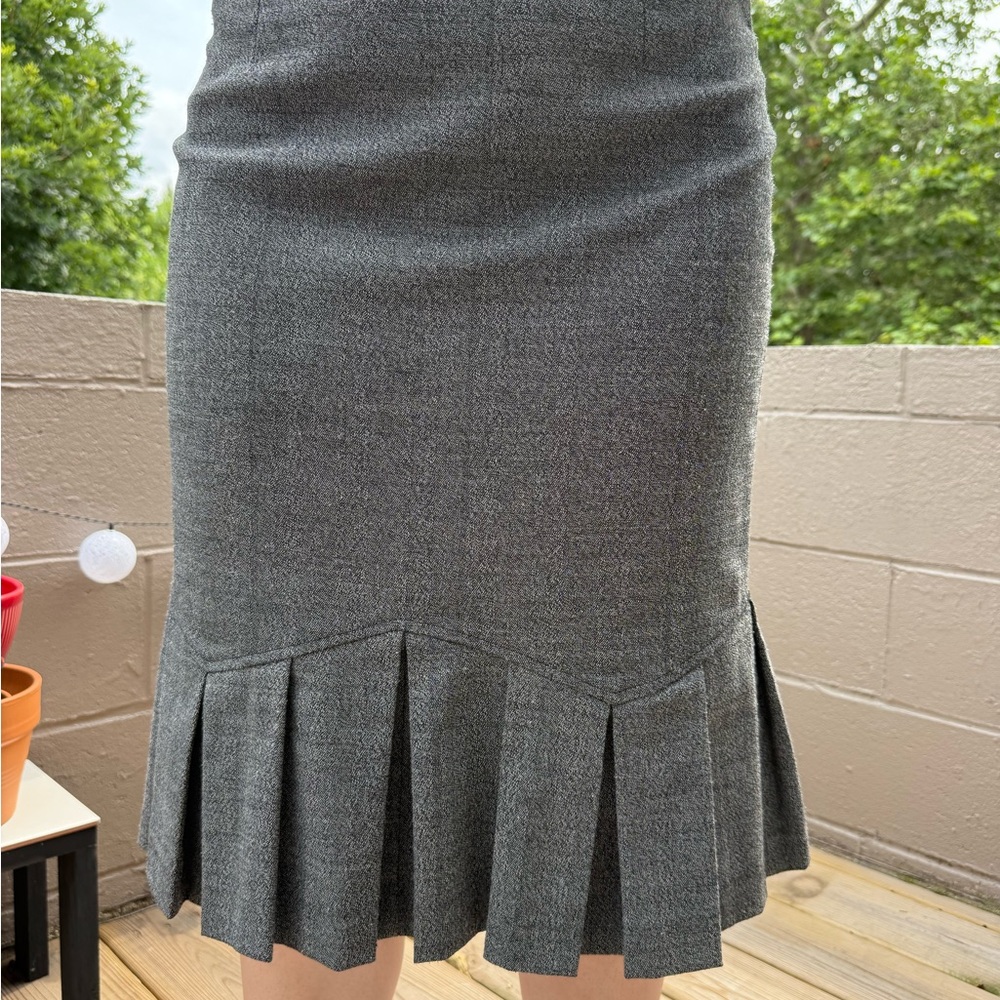 BCX Gray Pencil Skirt with Pleats